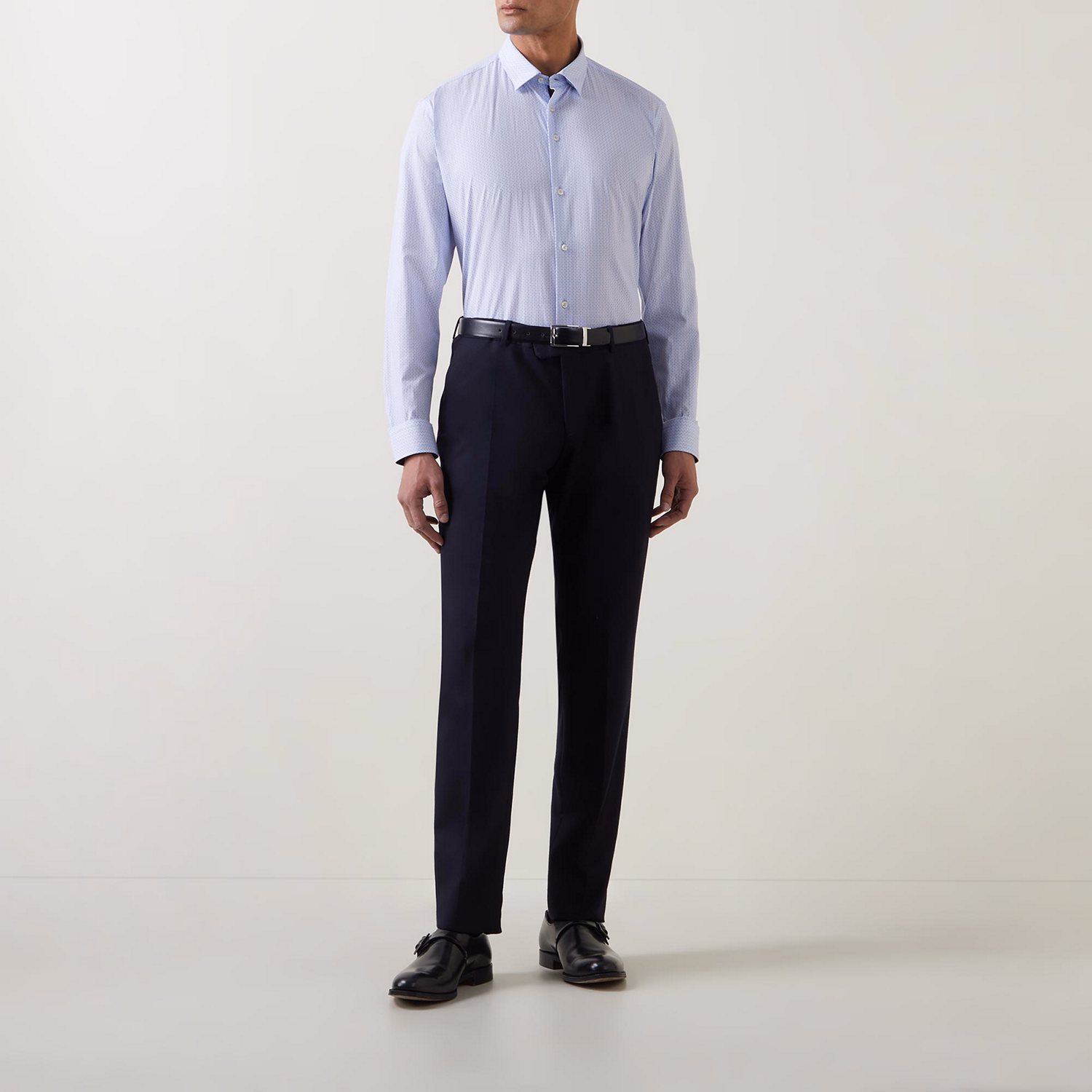 Geometric Cross Single Cuff Formal Shirt