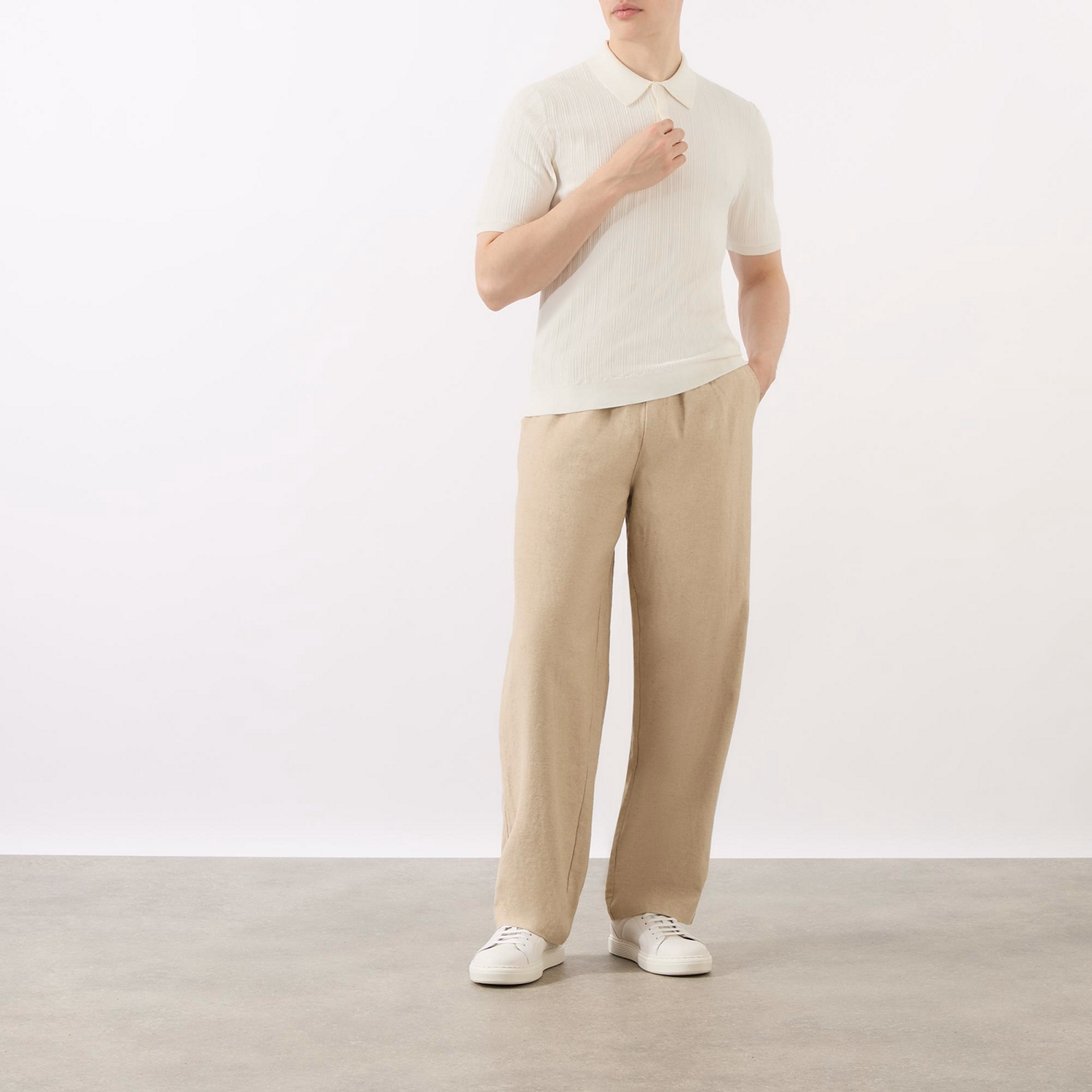 Naple Vertical-Knit Polo Shirt