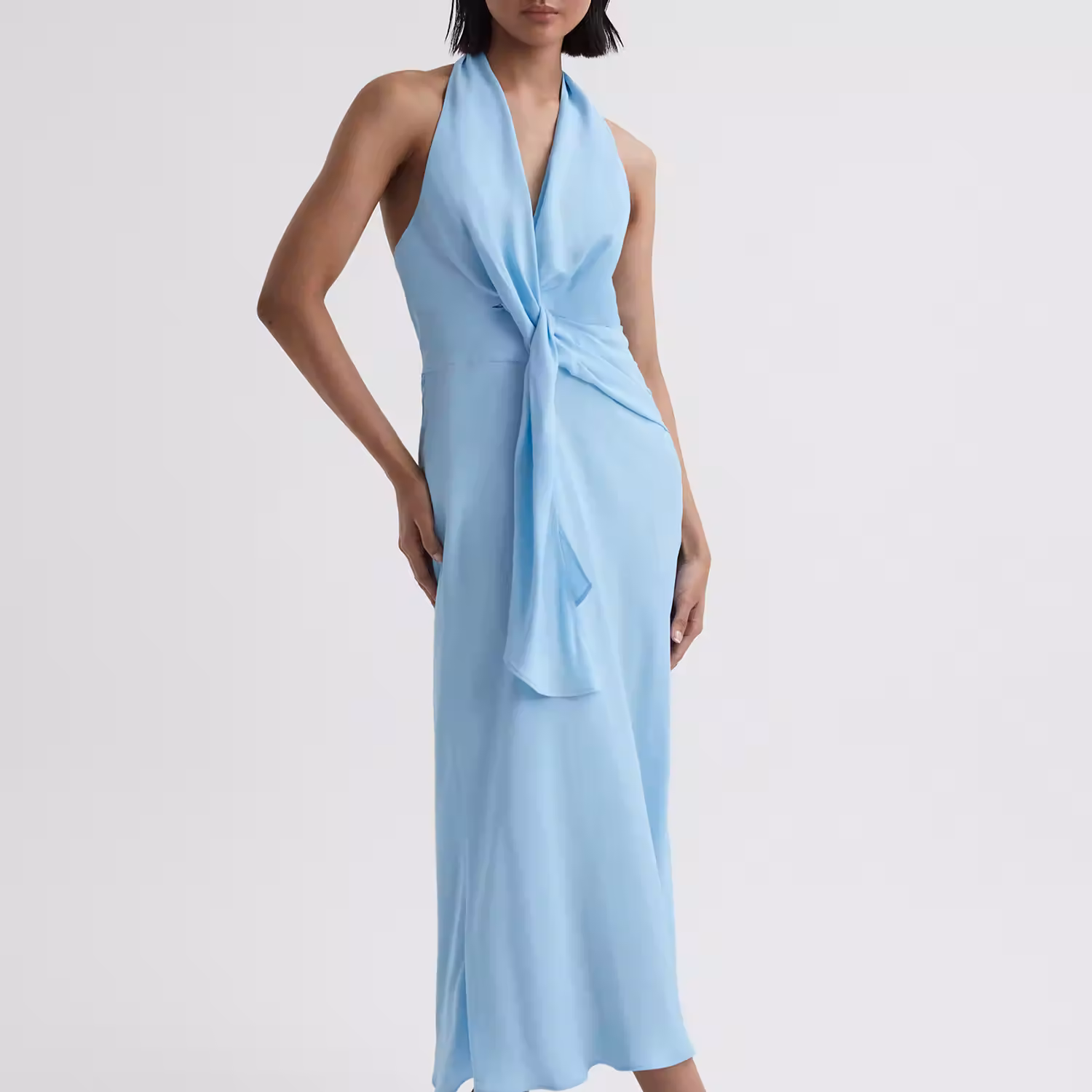 Amber Halter Neck Tie Dress