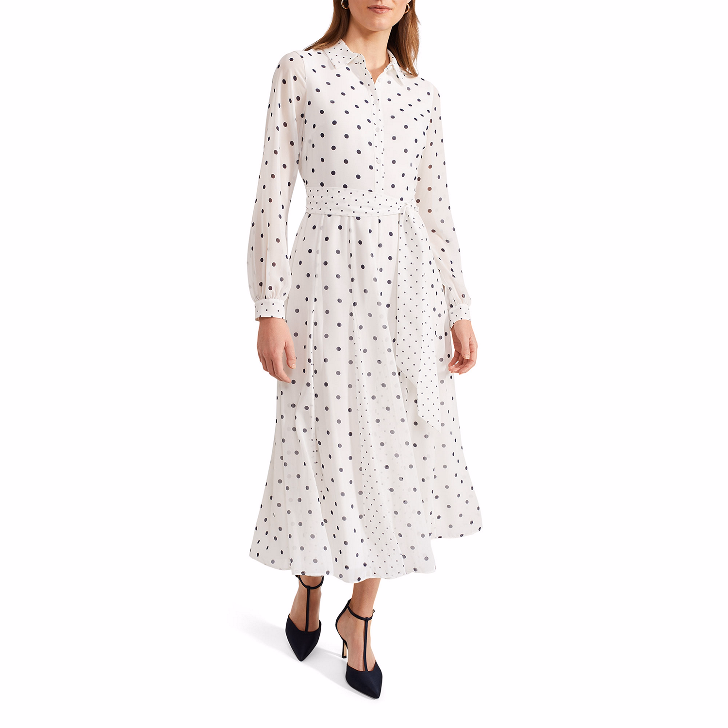 Lucilla Polka-Dot Shirt Dress