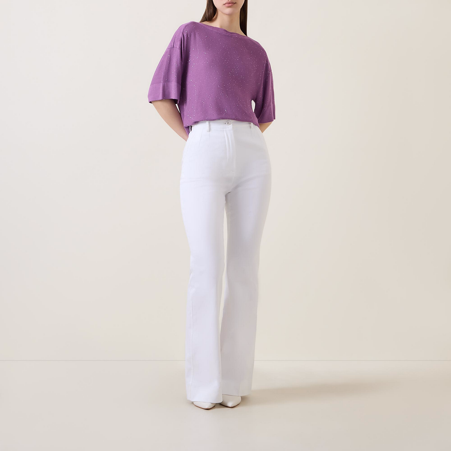 Sequin Dropped-Shoulder T-Shirt