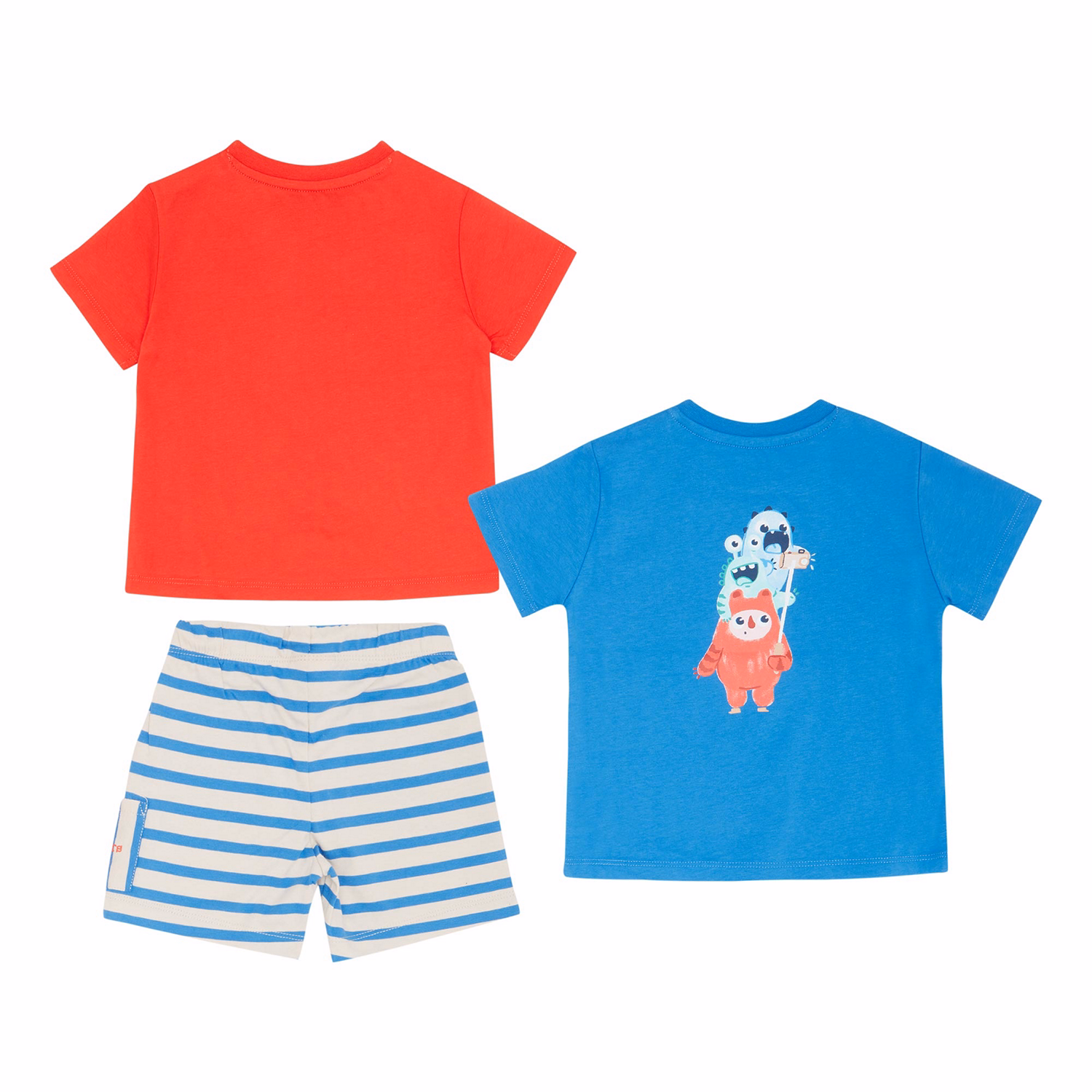 Three-Piece Assorted T-Shirts & Shorts Set