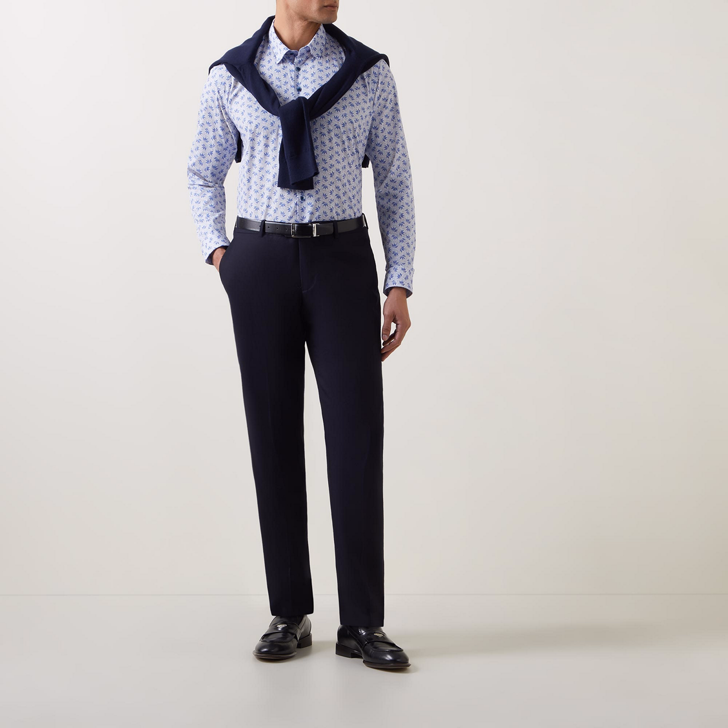 Geometric Floral Single Cuff Shirt