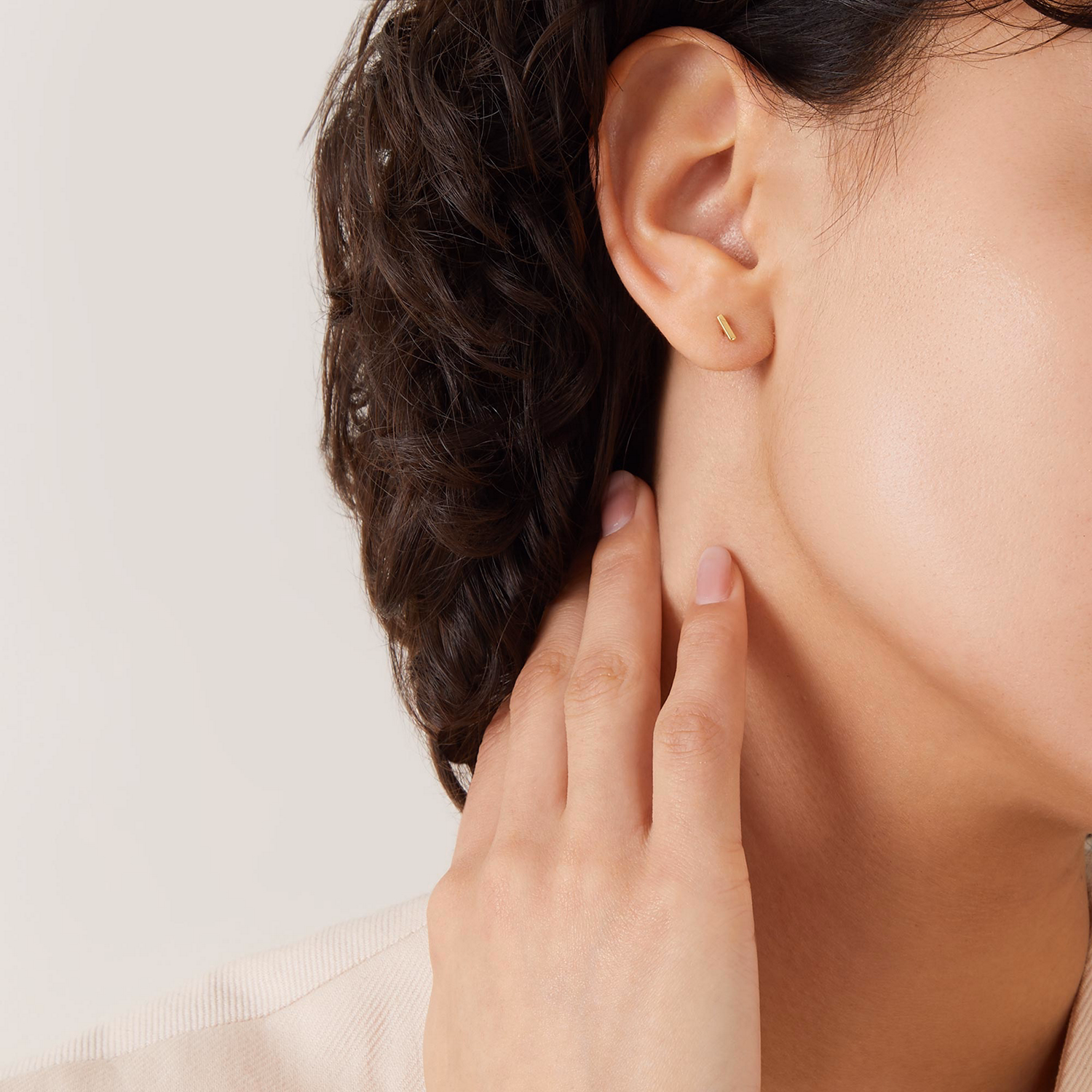 Plain Bar Stud Earrings