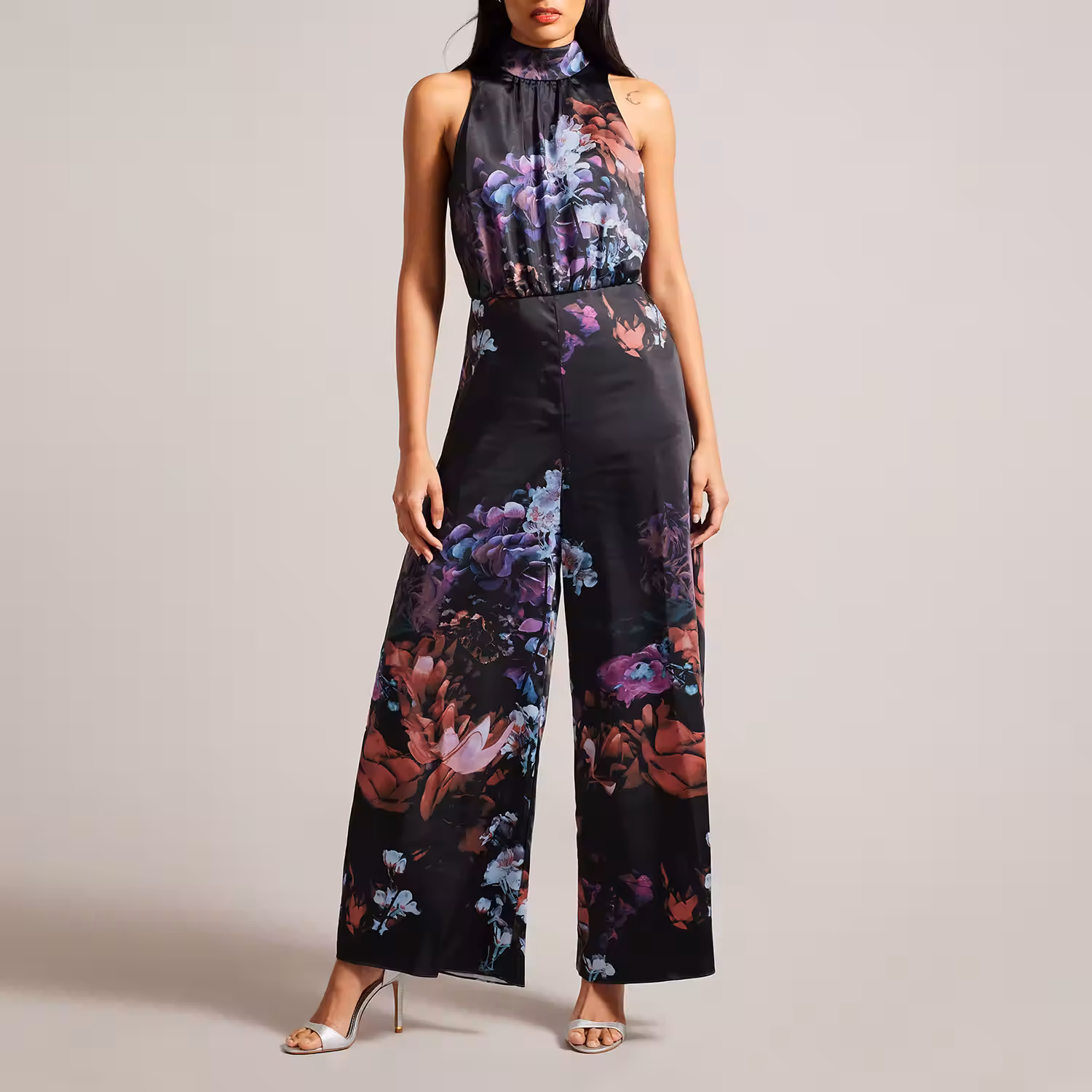 Marleeh Floral Satin Jumpsuit