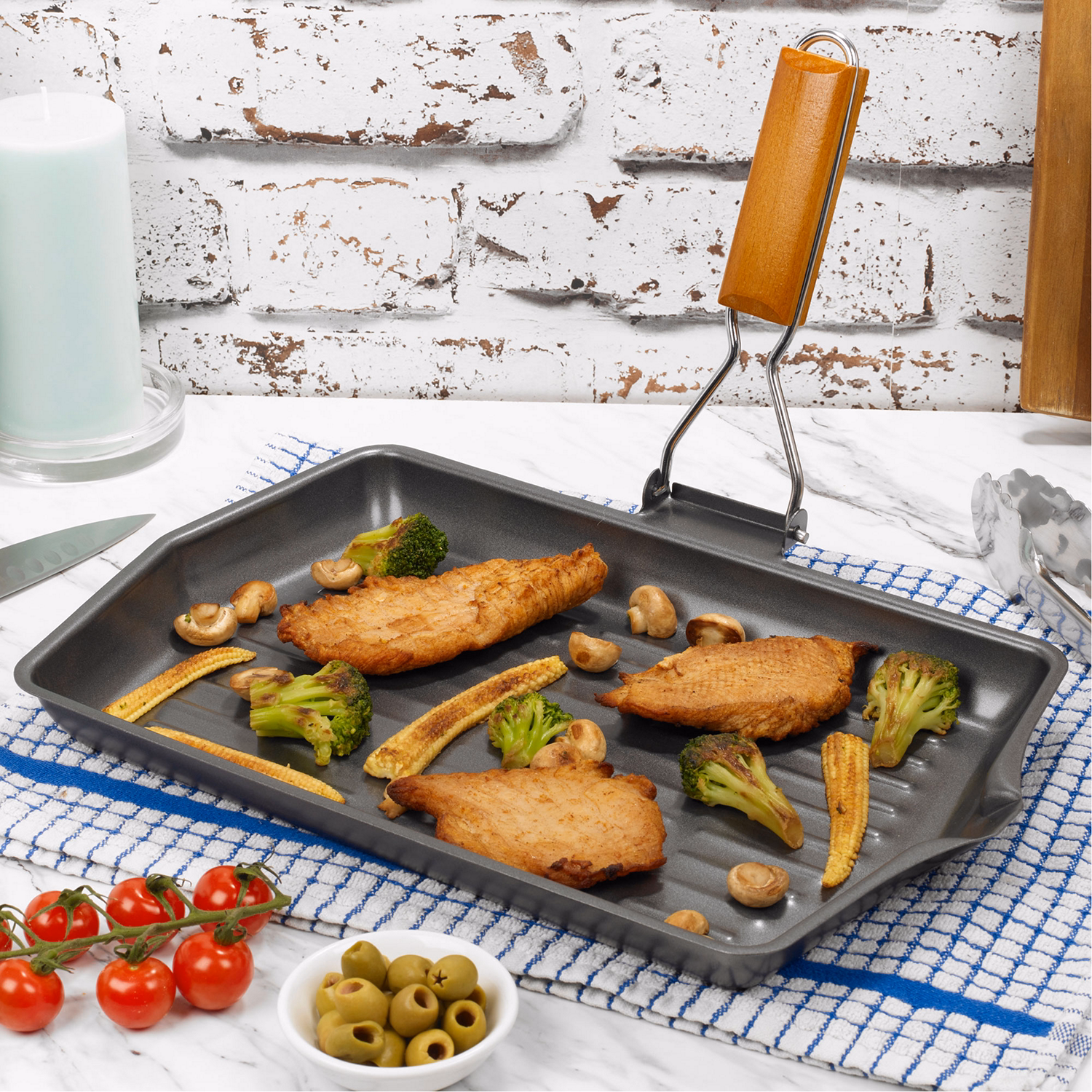 Large Oblong Folding Grill Pan