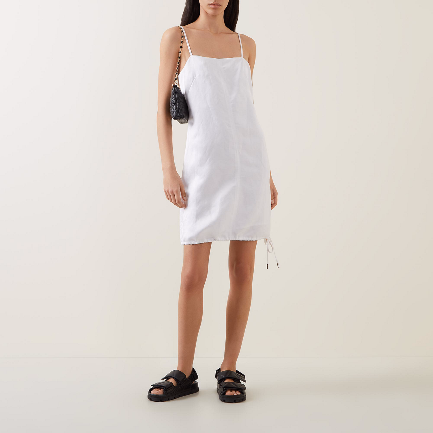 Drawstring Slip Mini Dress