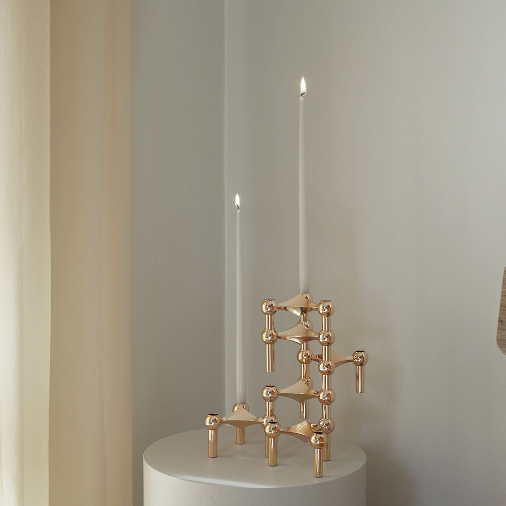 Stoff Nagel Ljusstake 3-pack Rose Guld