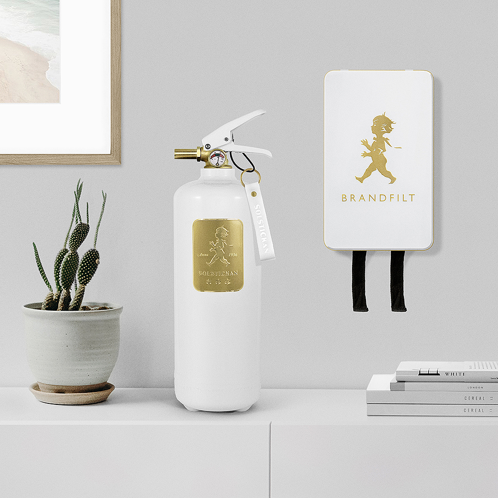 Solstickan Brandfilt 120x120 cm Vit/Guld