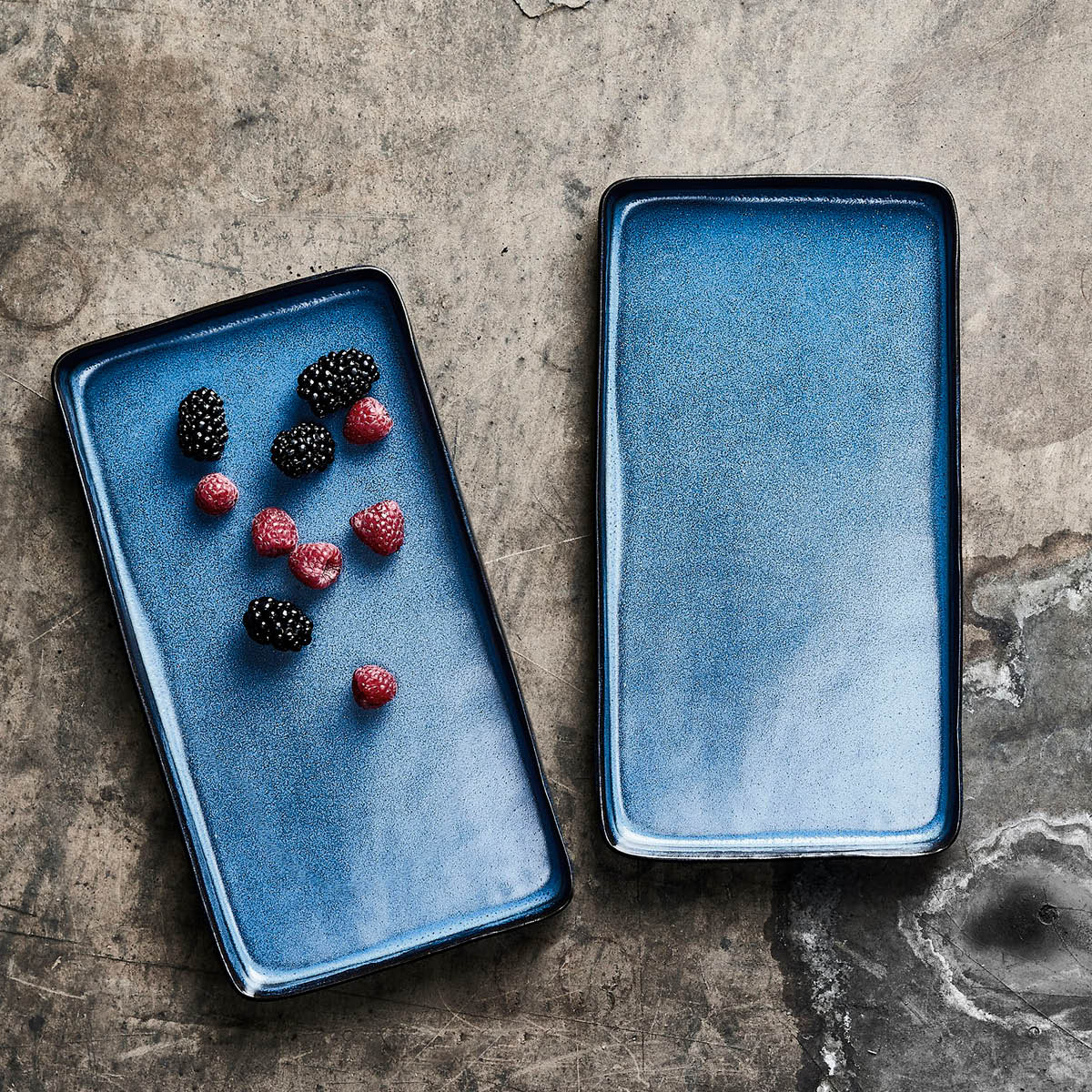 Raw Tallrik rektangulär 34x18 cm 2-pack Midnight Blue
