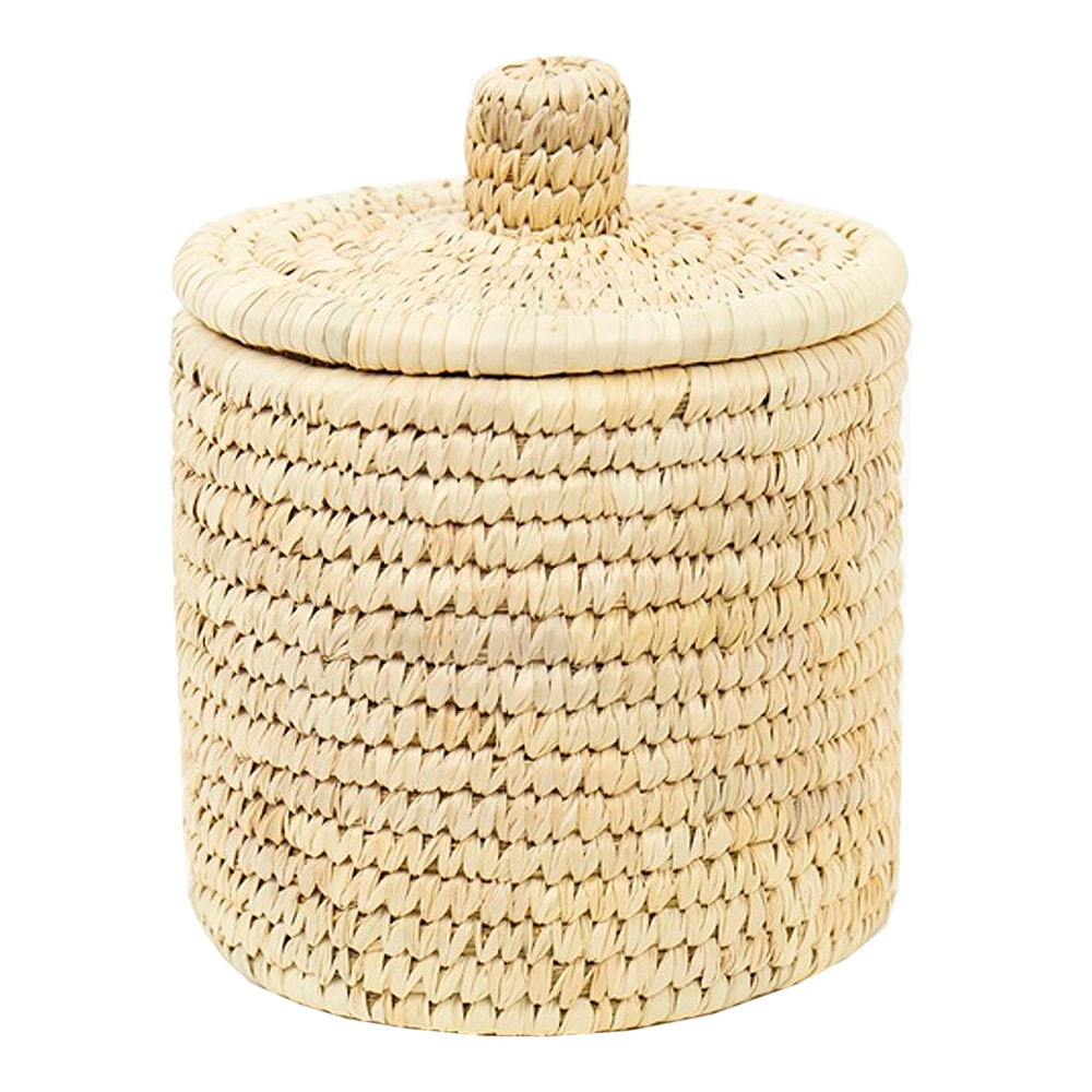 Palm Korg med lock 13x15 cm Natur