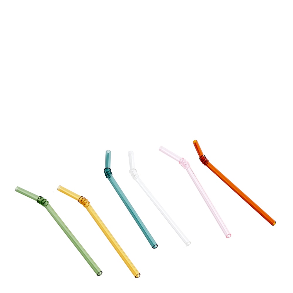 Sugrör Swirl Glas 6-pack Multi