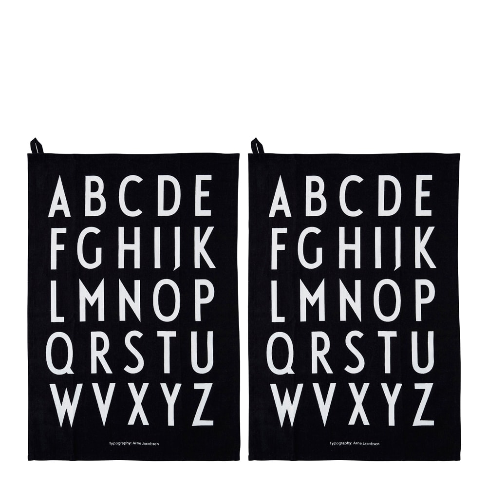 Kökshandduk 60x40 cm 2-pack Svart