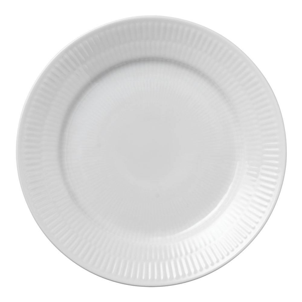White Fluted Tallrik flat 19 cm