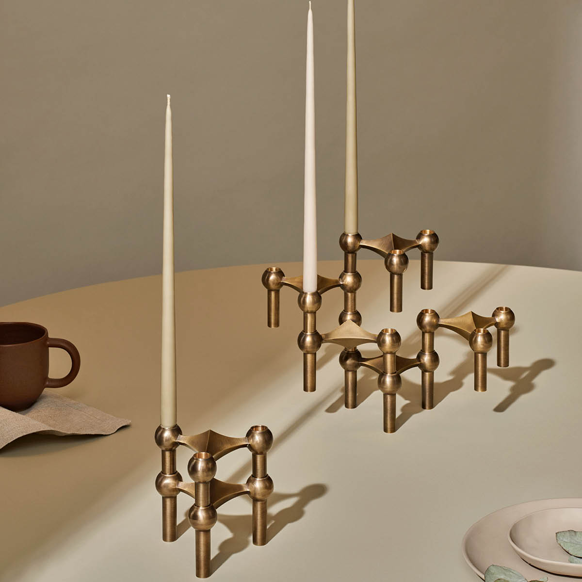 Stoff Nagel Ljusstake 3-pack Bronsad Mässing