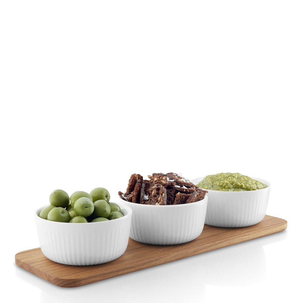 Eva Trio Legio Nova Snackset 3 skålar + Fat Ek Vit
