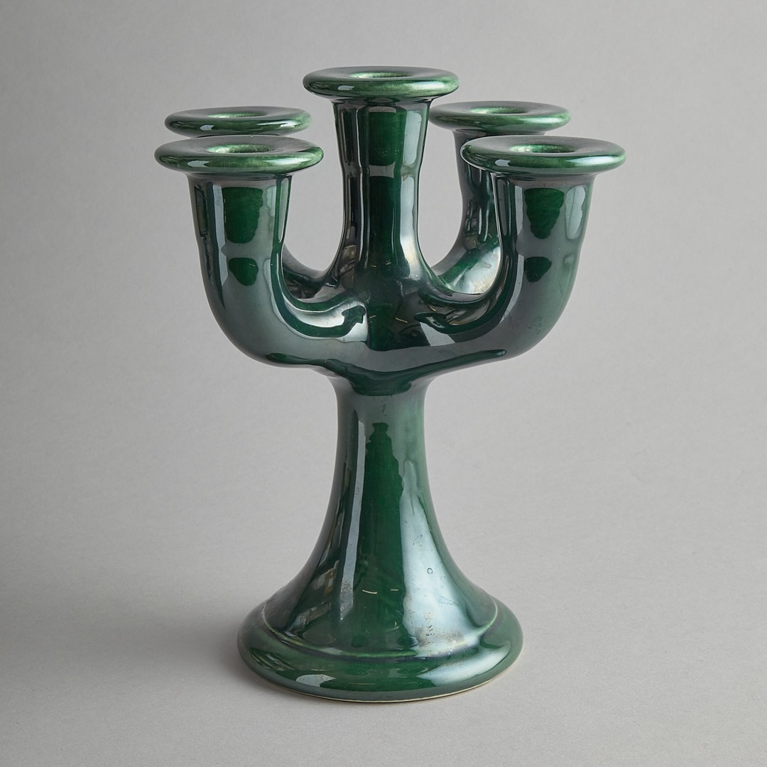 Guldkroken grön Ljusstake