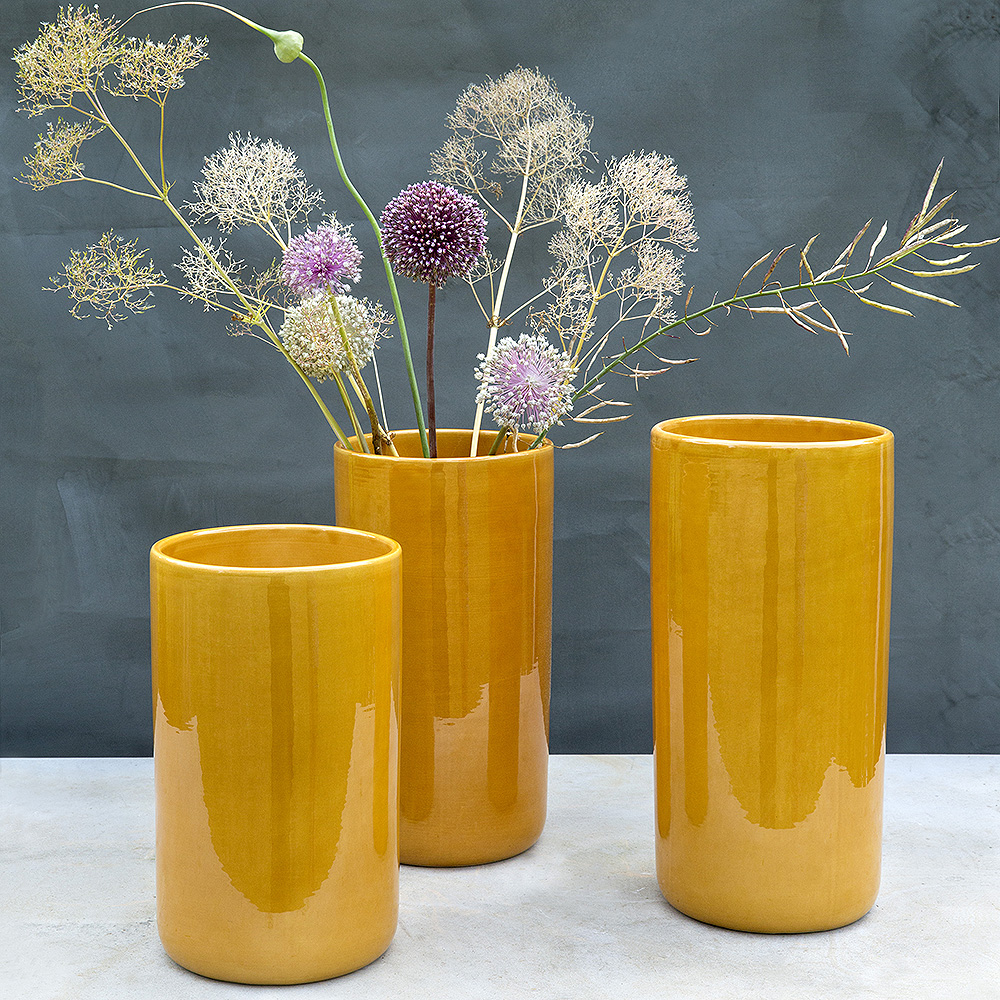 Oak Vas 35 cm Gul amber