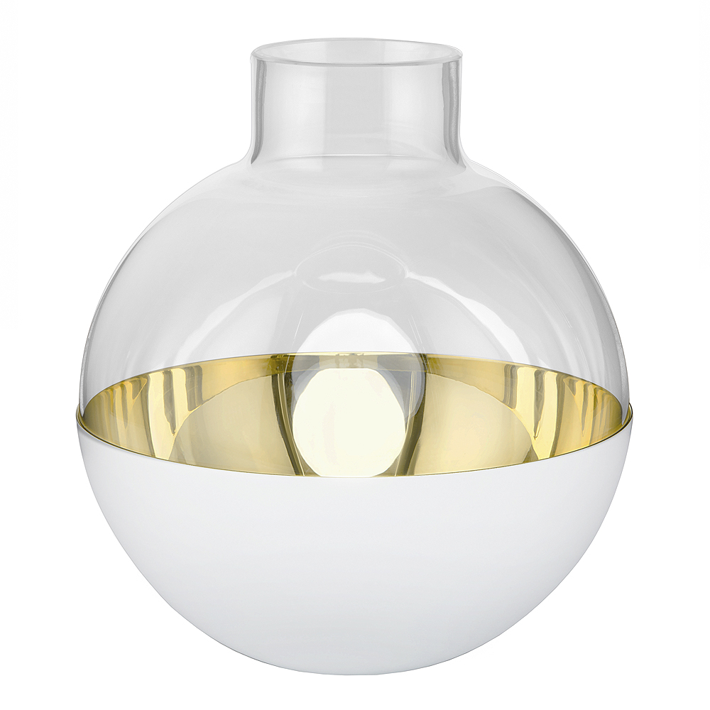 Pomme Vas/Lykta 15 cm Vit/Mässing