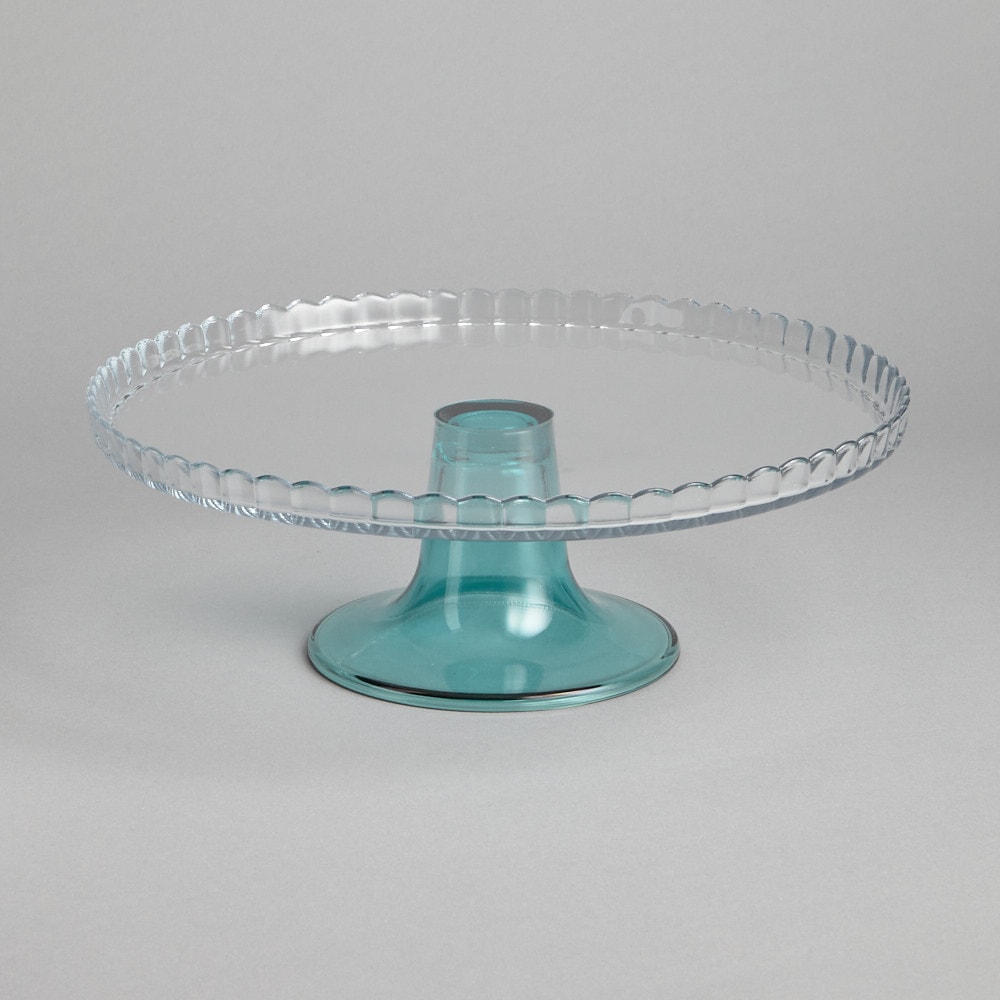 SÅLD Tårtfat i Glas på Blå Fot