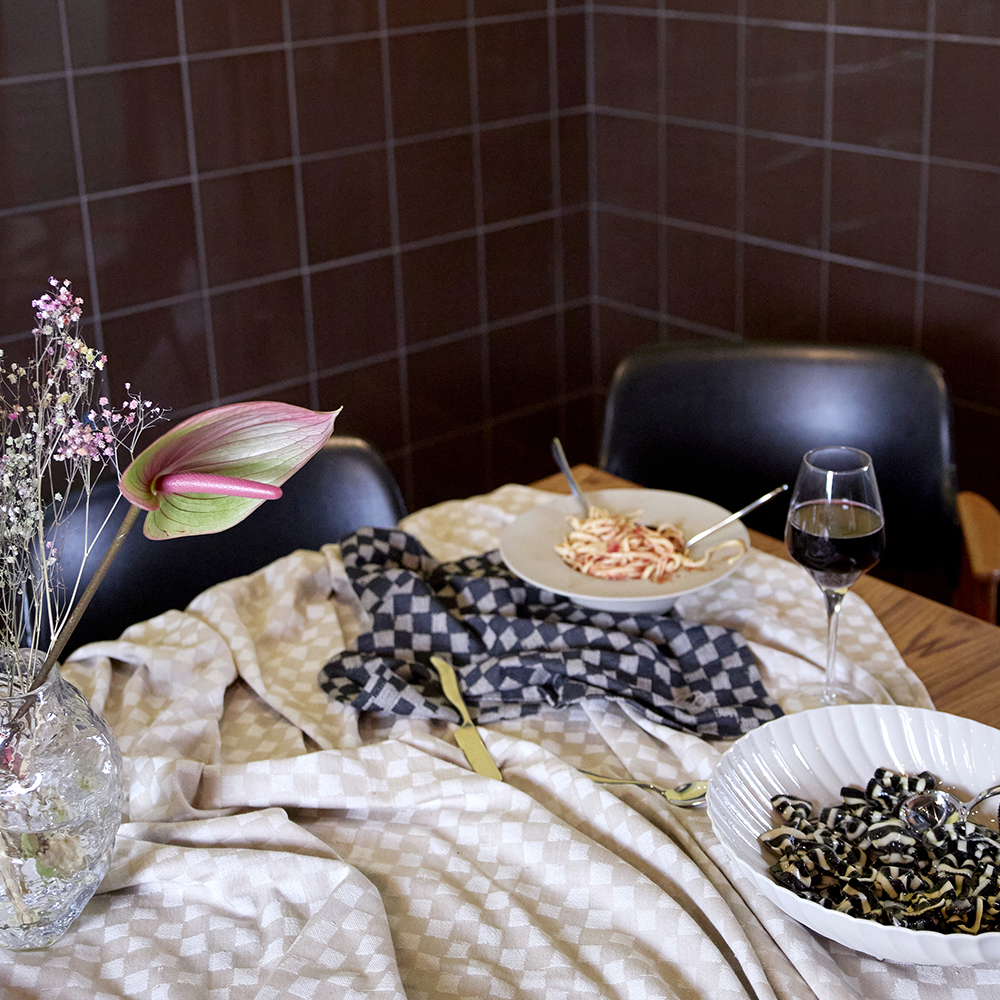 Checki Servetter 2-pack Svart Rutig