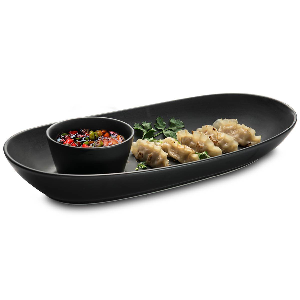 Nor Tapasfat 44,5 cm med dipskål Matt svart