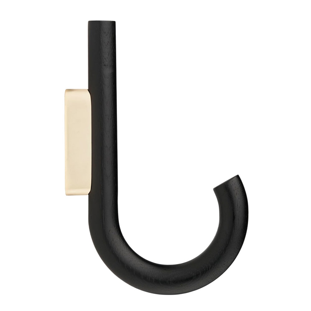 Hook Krok Svart Ek 20 cm Svart ek/Mässing