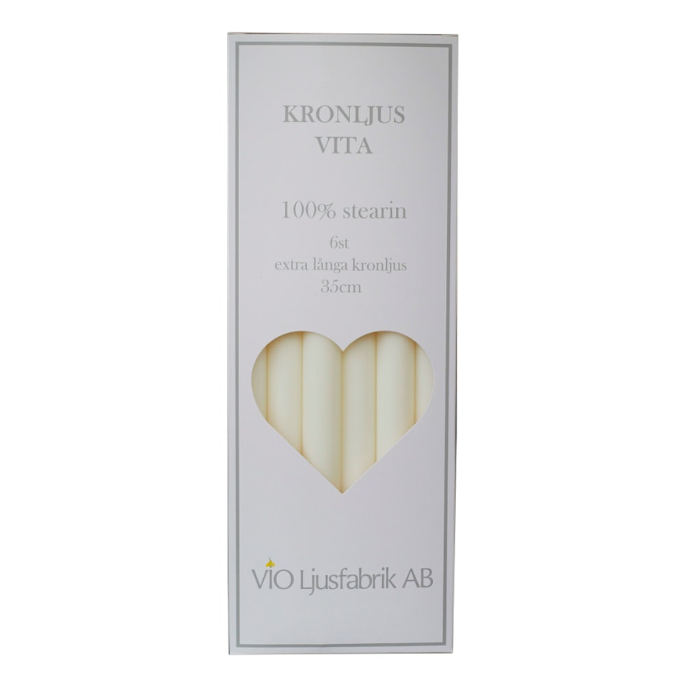 Kronljus 35 cm 6-pack Vit