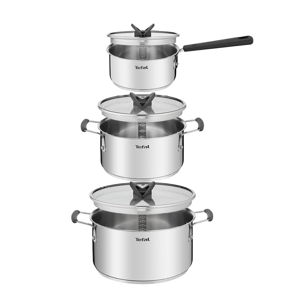 Opti'space Kastrullset 6 delar Rostfritt stål