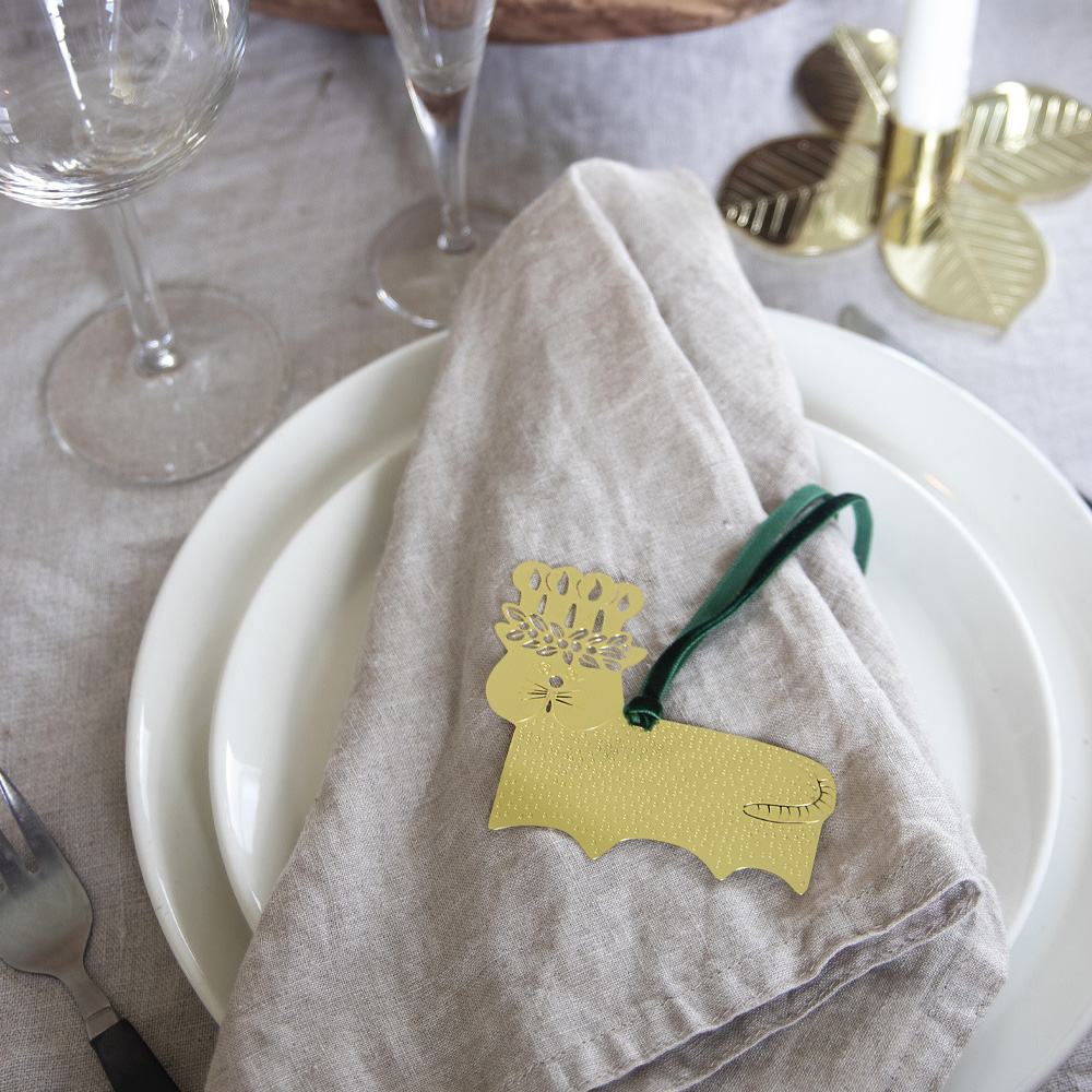 Hänge Katt 8,5x6,9x0,5 cm Mässing