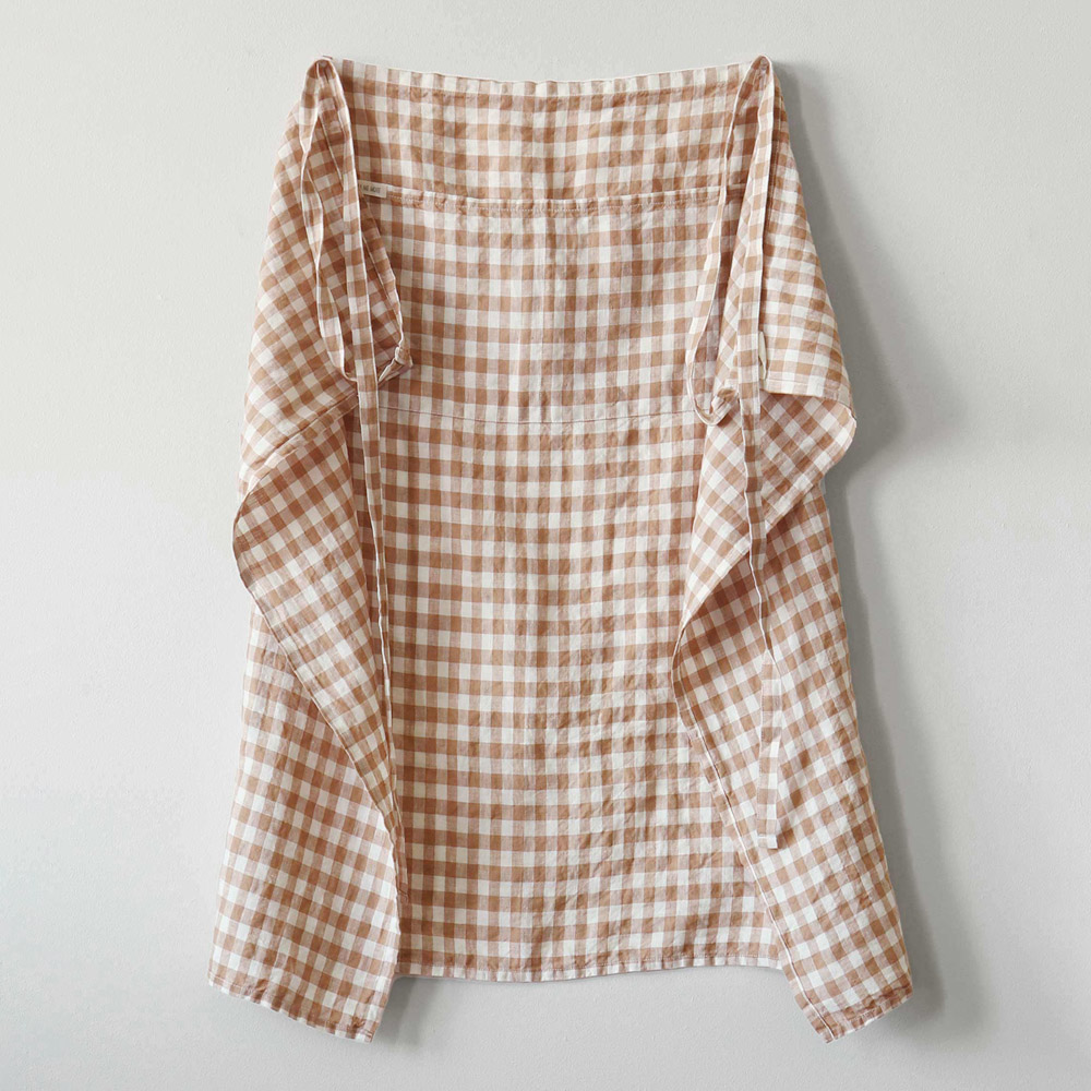 Gingham Förkläde 90x75 cm Biscuit