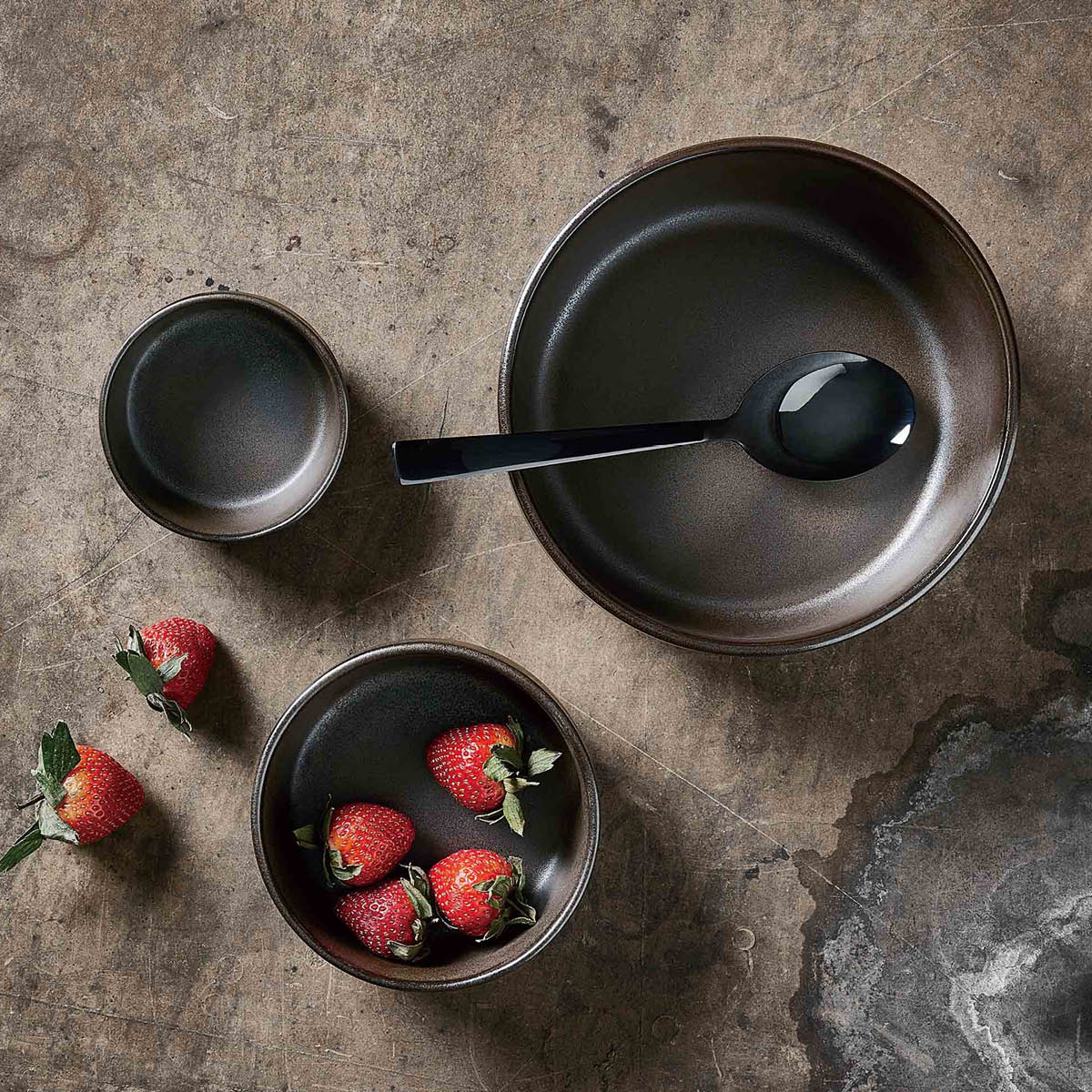 Raw Skålset 3 delar 19,5 cm Metallic Brown