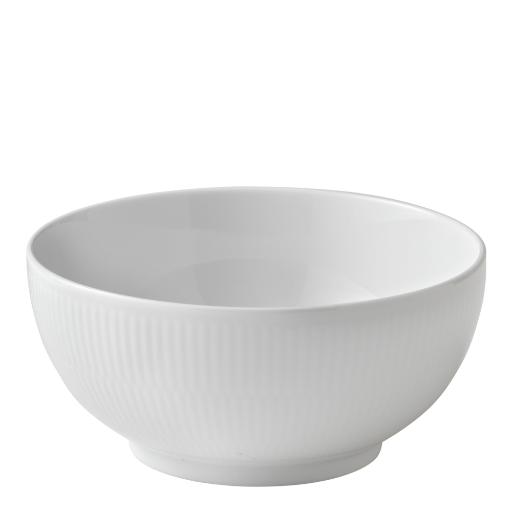White Fluted Skål 18 cm 1,1 L