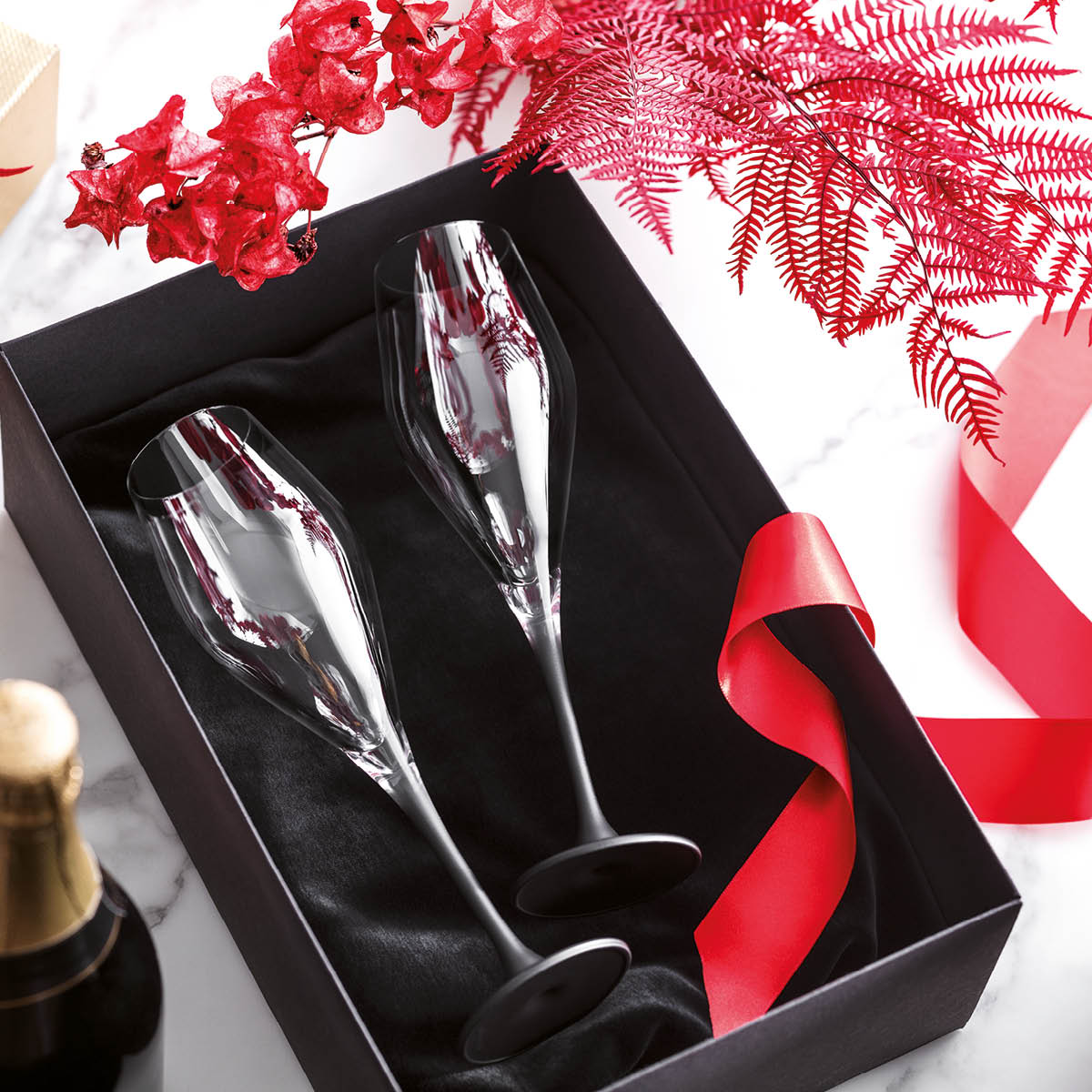 Manufacture Rock Champagneglas 4-pack Klar/Svart fot