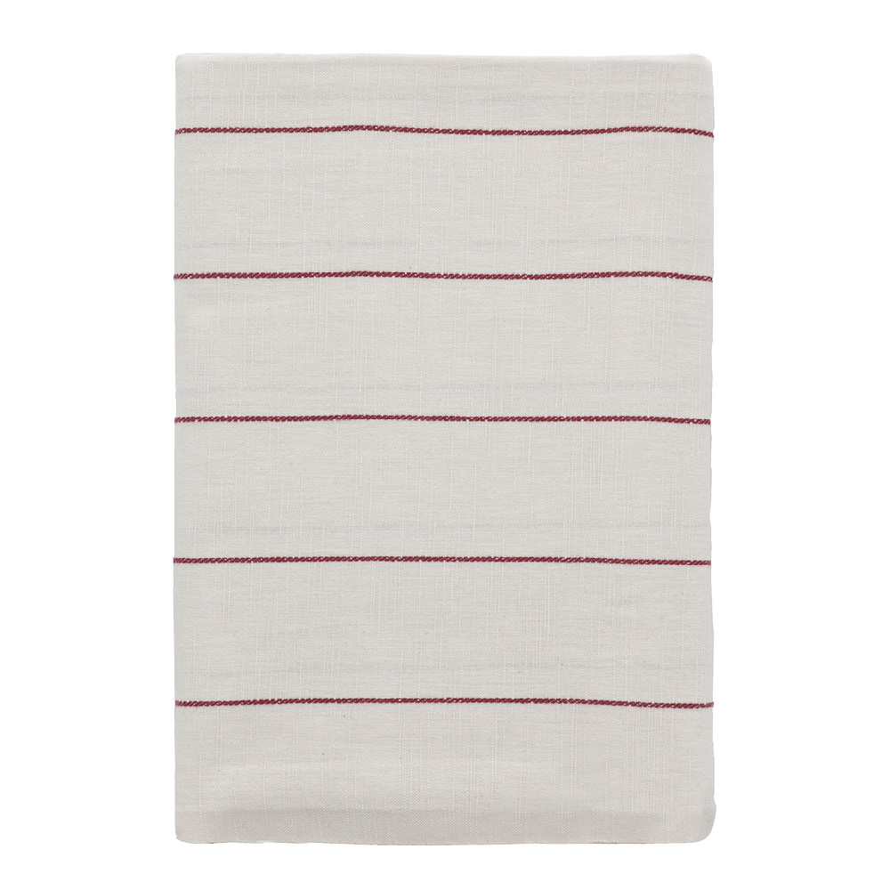 Pure Linen Duk 140x320 cm Offwhite/Red