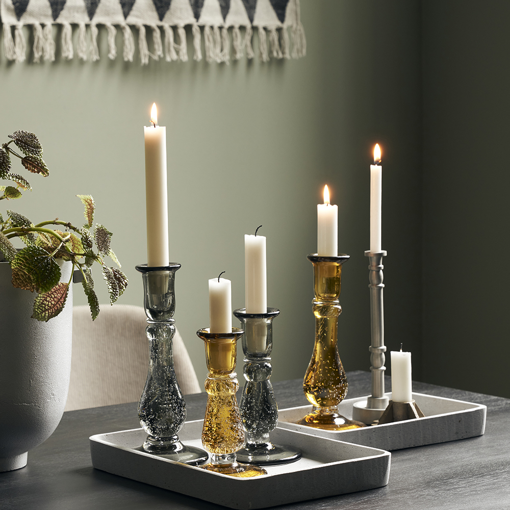 Glee Ljusstake 16 cm Grå