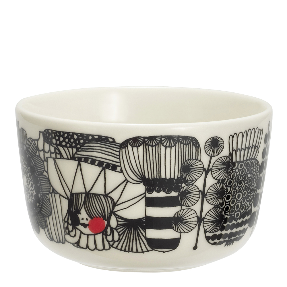 Siirtolapuutarha Skål 25 cl Svart/Vit blommor