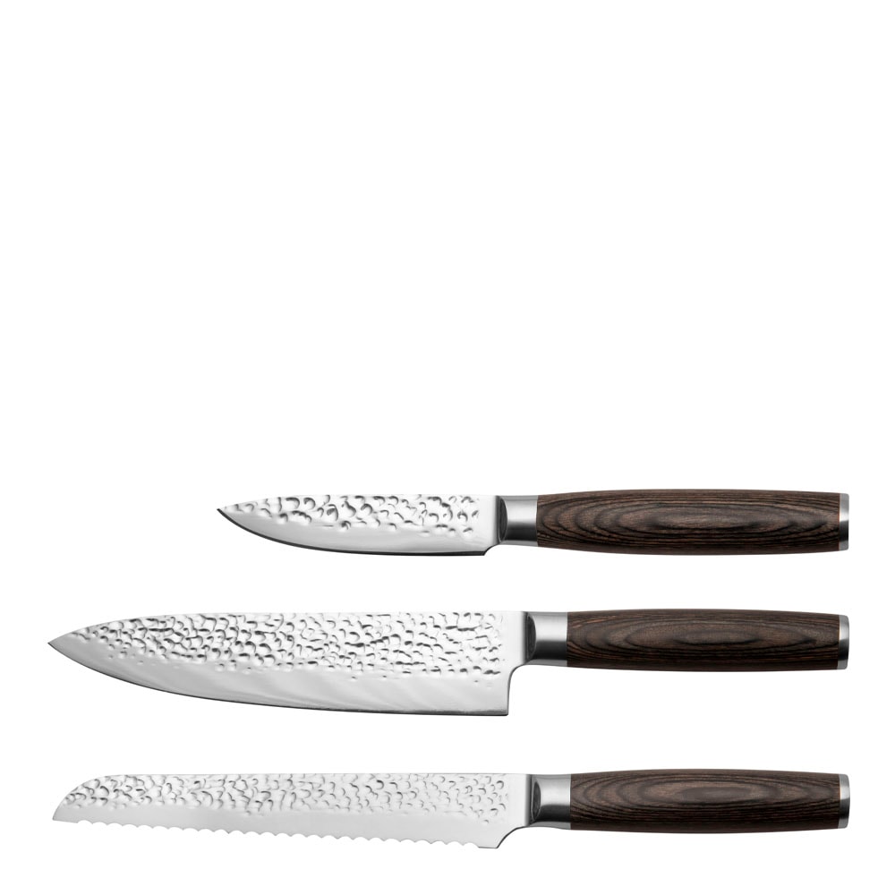 Stenfors Knivset hamrad 3 delar Svart