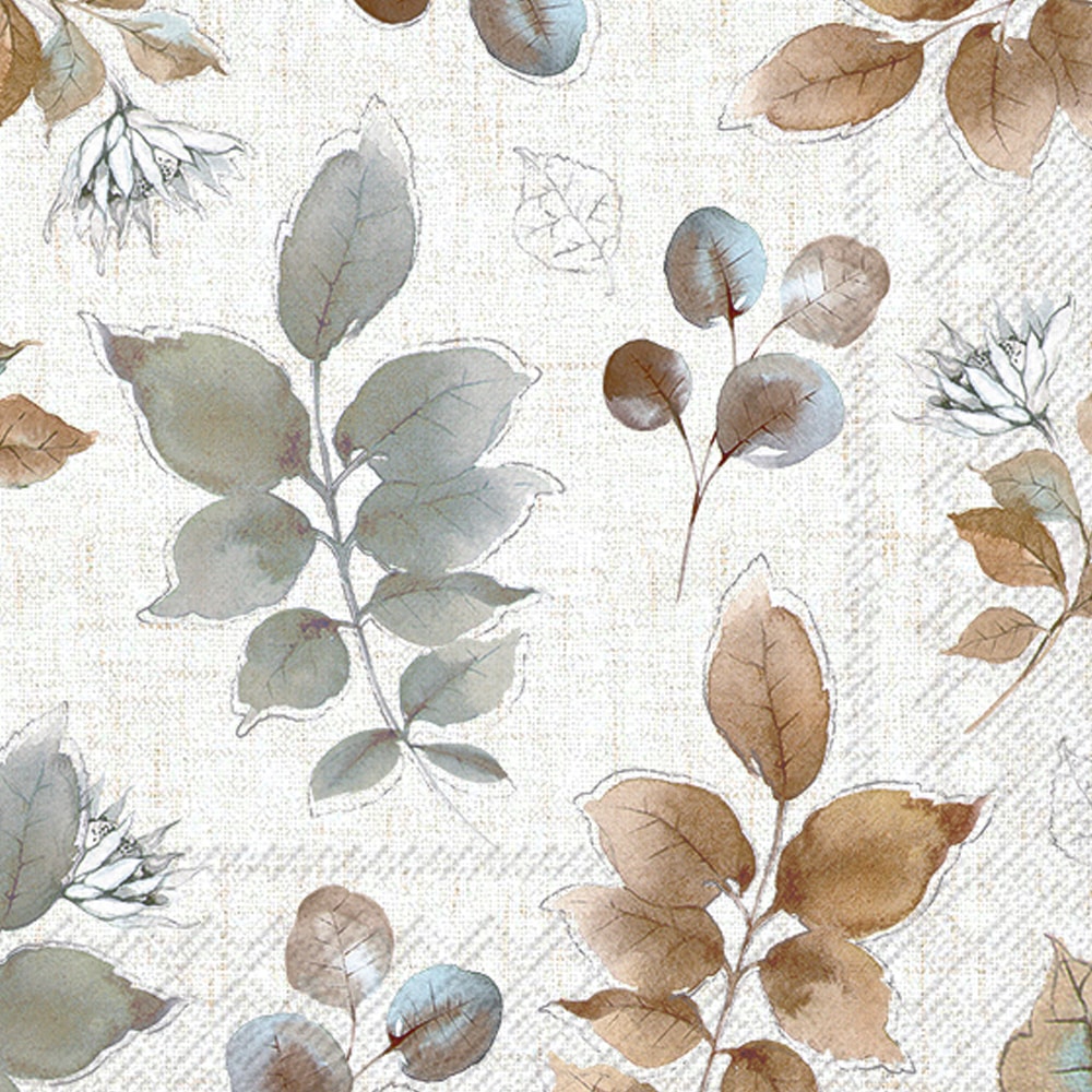 Servett Woodland Leaves 33x33 cm Natur