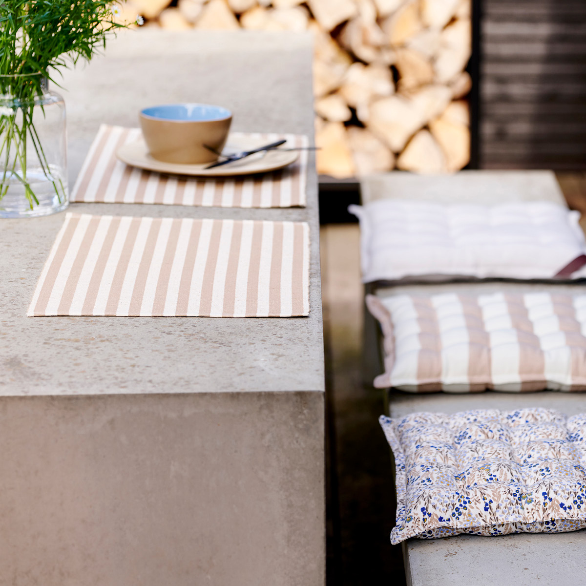 Statement Stripe Bordstablett 33x48 cm 2-pack Beige