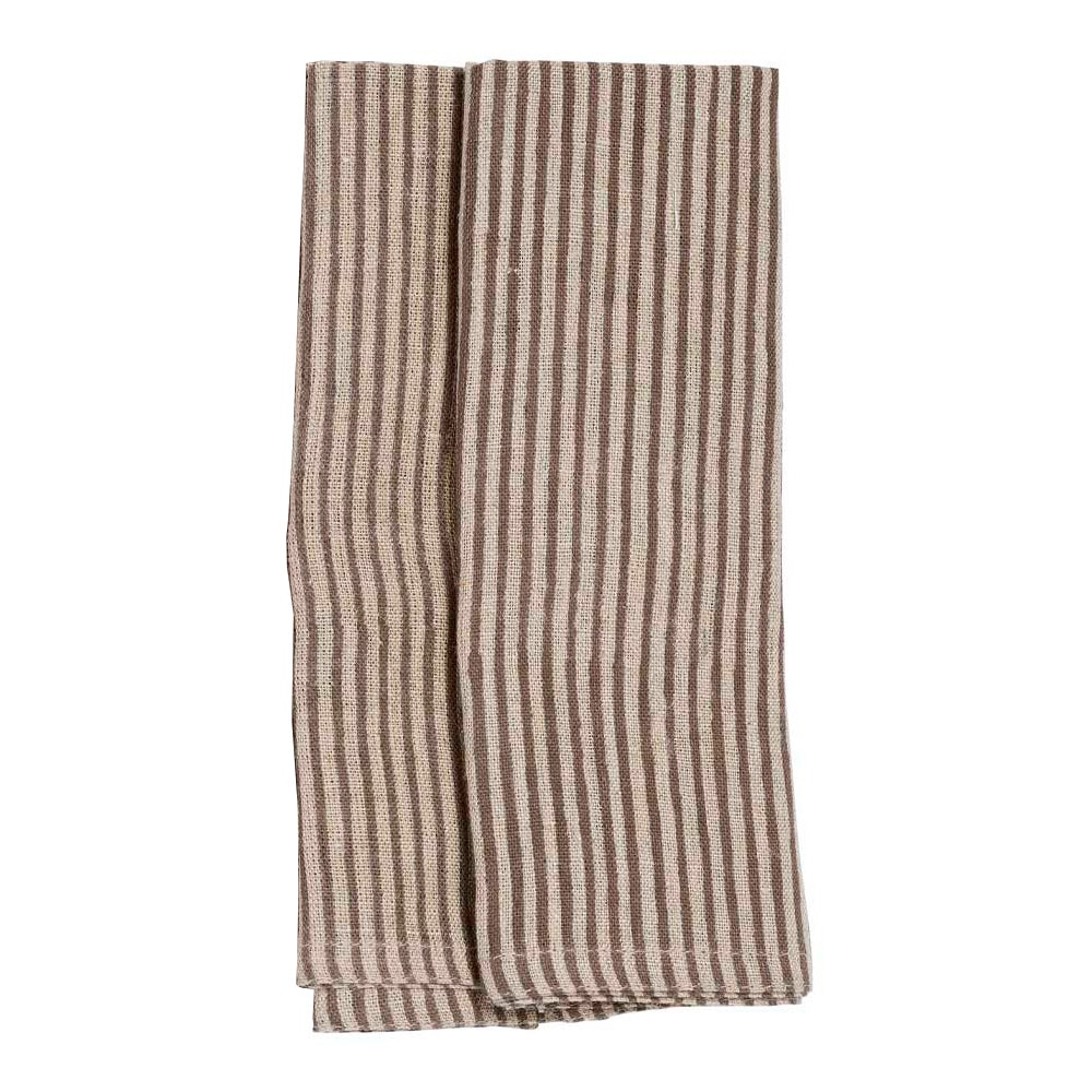 Stripe Servett Lin 50x50 cm 2-pack Grå