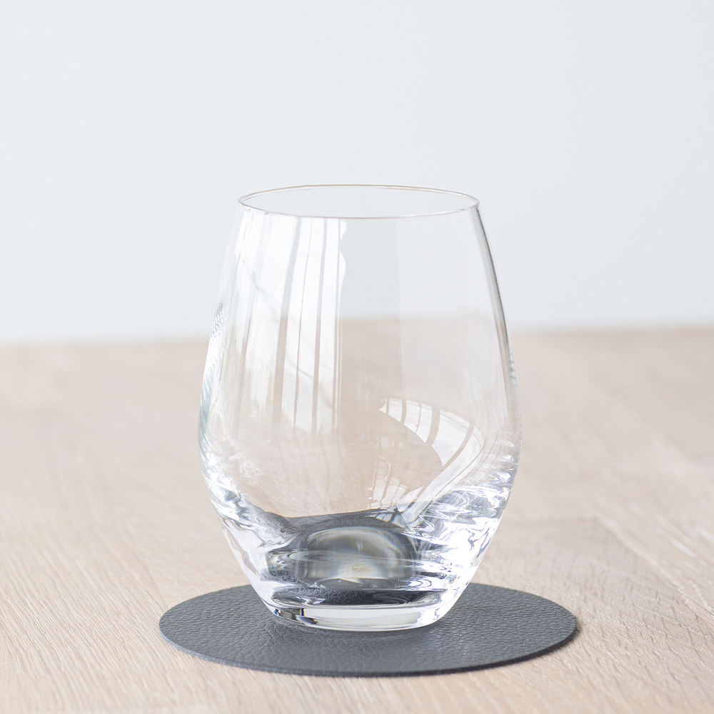 Leather Serene Circle Glasunderlägg 10 cm Anthracite