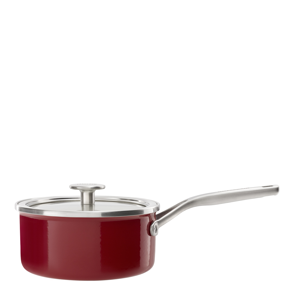 KitchenAid Steel Core Enamel Kastrull med lock 18 cm Röd