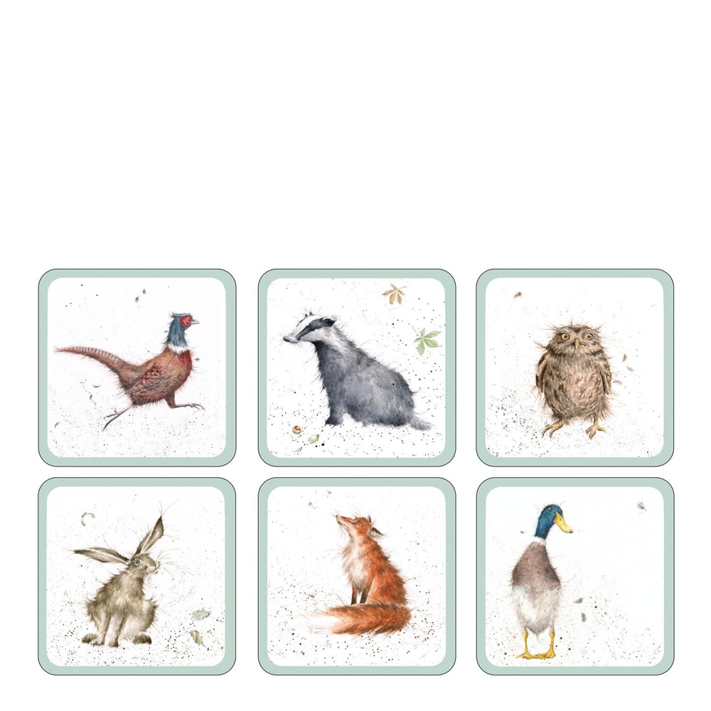 Glasunderlägg Djur 6-pack