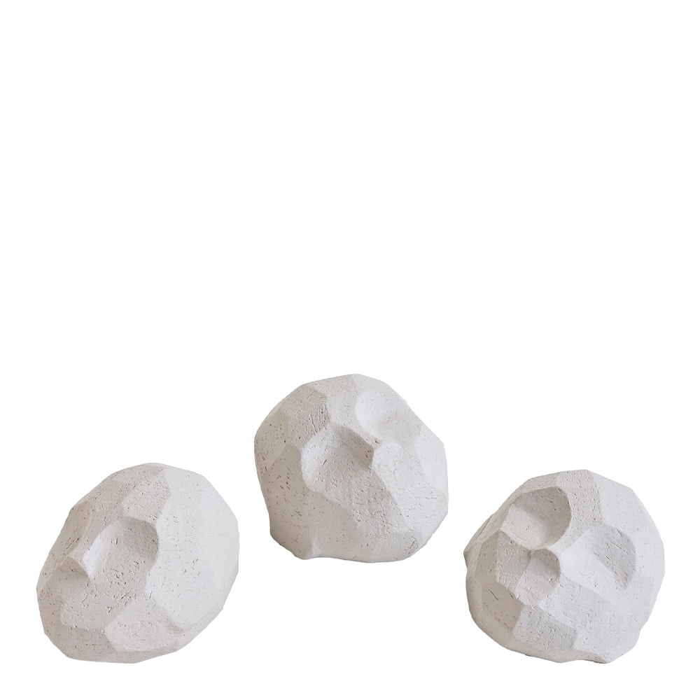 Pebble Skupltur 3-pack Vit