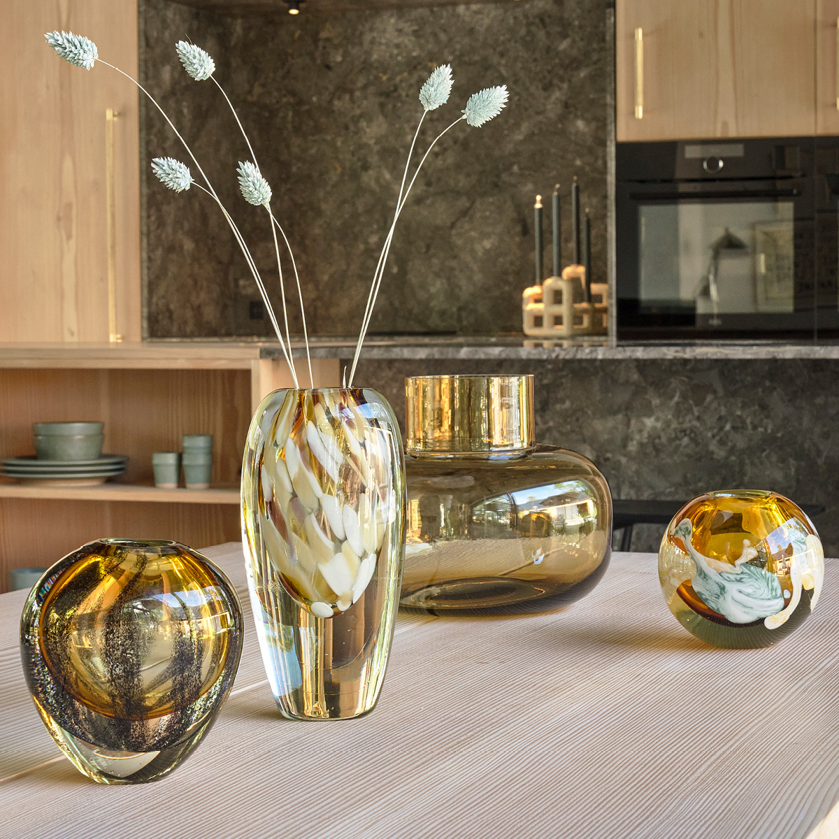 Otea Vas 21 cm Rosa/Ljusgul/Brun