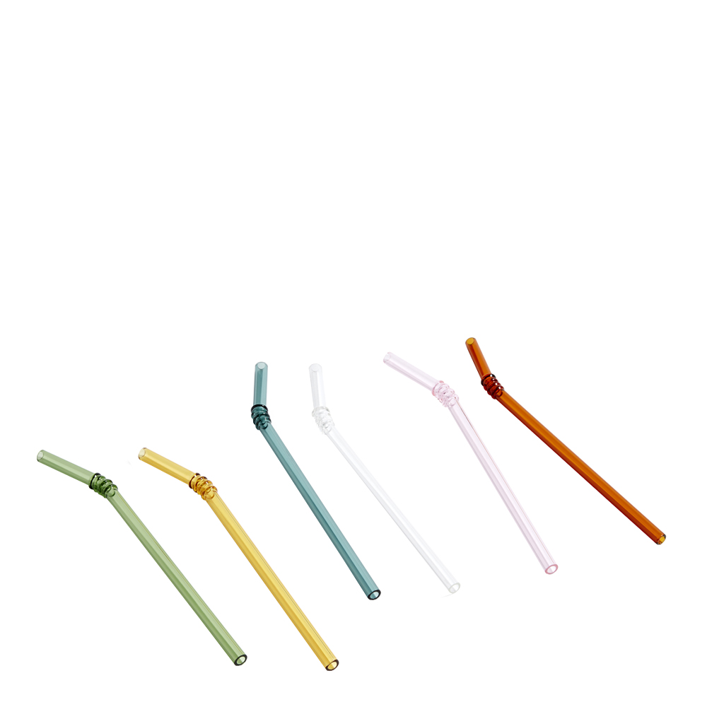 Sugrör Swirl Glas 6-pack Multi