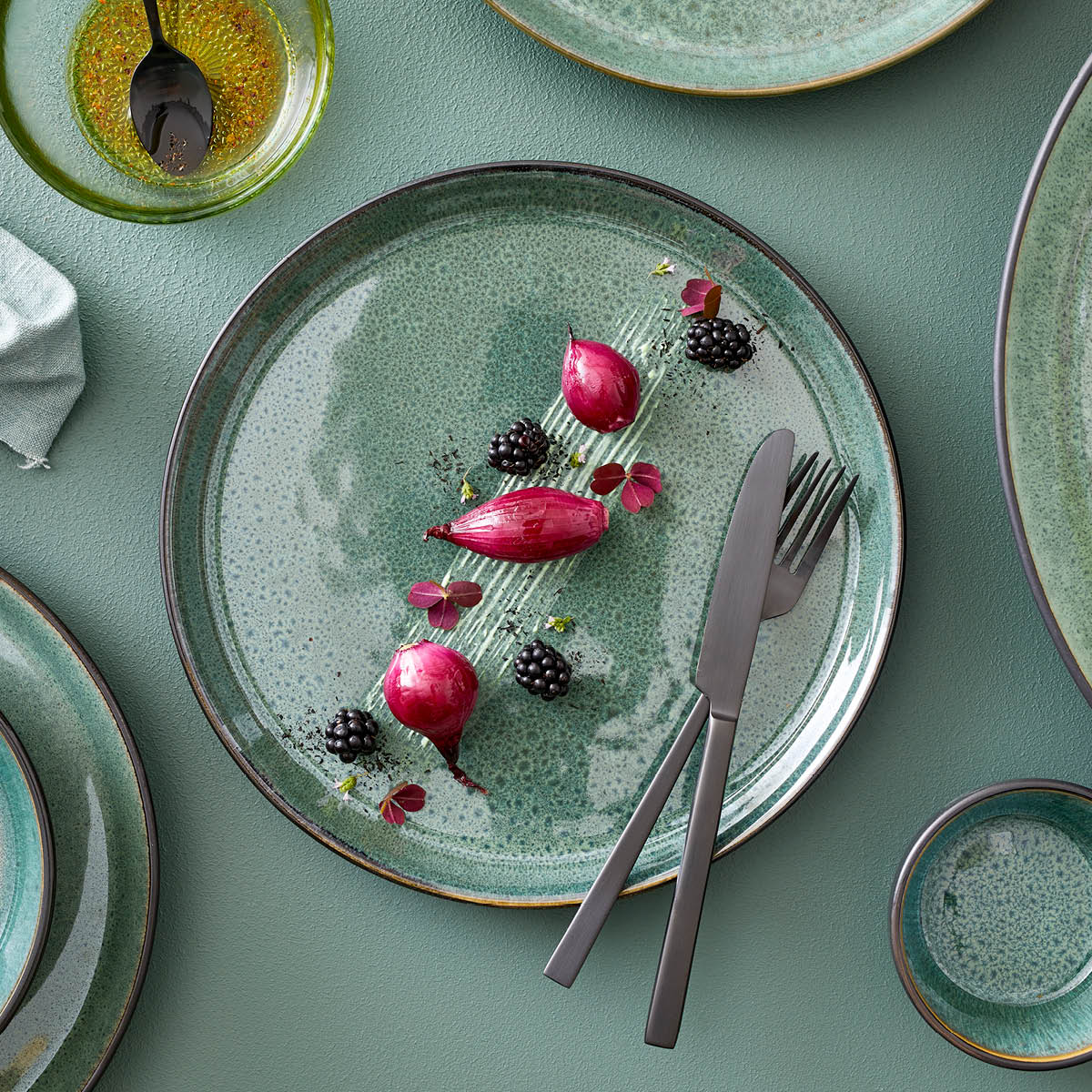 Tallrik Gastro 27 cm Svart/Grön