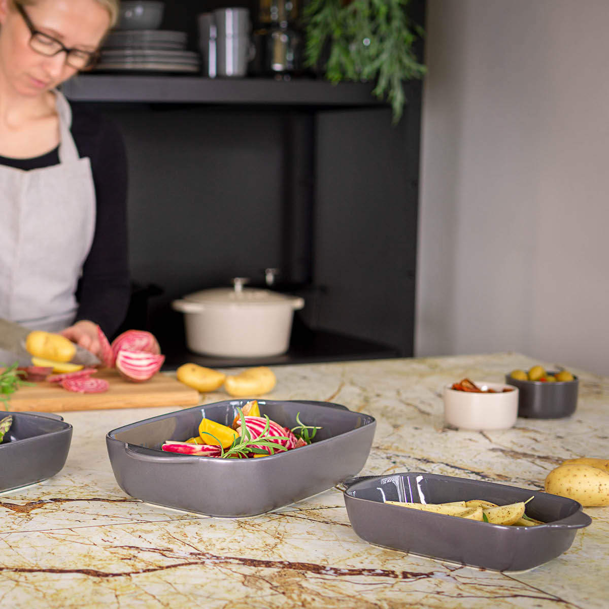 Ugnfast Form 9 cm 2-Pack Mörk Grå