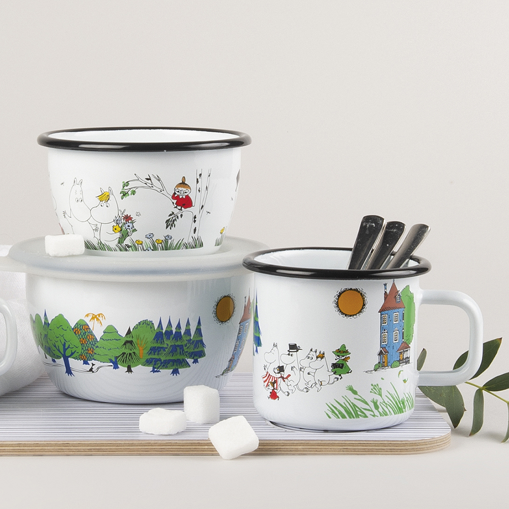 Mumin Emaljskål Glada Familjen 30 cl